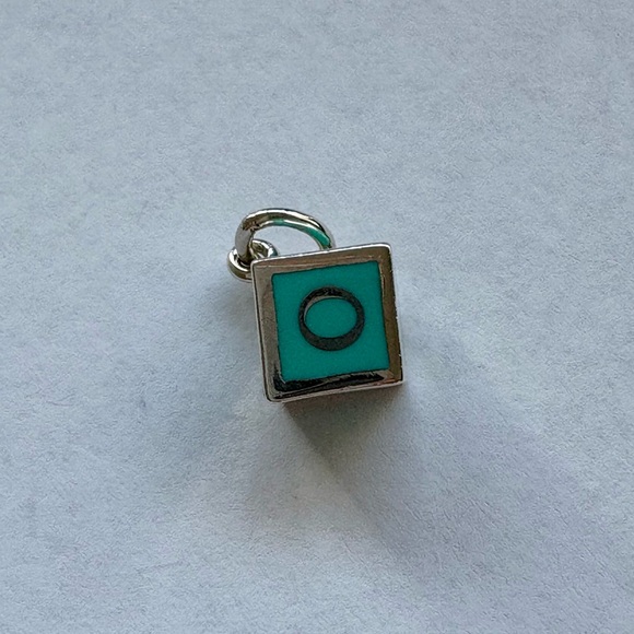 Tiffany and Co. Silver and Turquoise Baby Block Charm - Picture 3 of 5